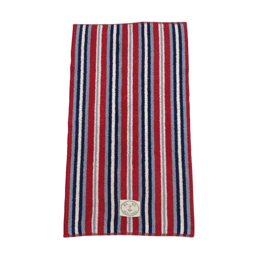 Ralph Lauren RL 67 Striped Cotton Hand Towels Nautical Made in USA Set of 2